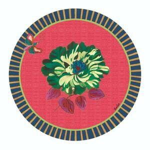 NEW LISA CORTI wild rose placemat in geranium